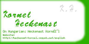 kornel heckenast business card